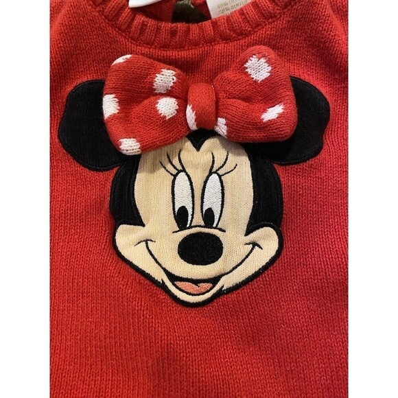 Disney Baby Sweater Girls 12 Months Minnie Mouse Toys R Us 2014 Red & White - Picture 3 of 10